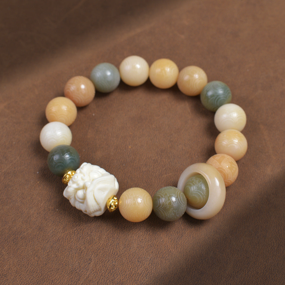 Hainan White Jade Handheld Chain Buddha