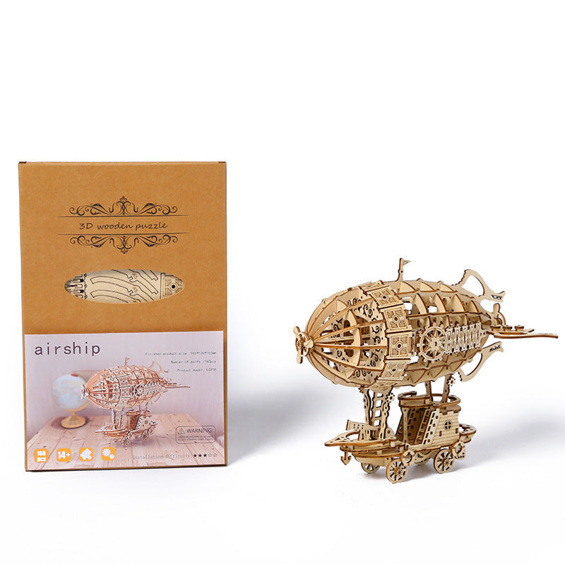 3D DIY Wooden Airship Puzzle