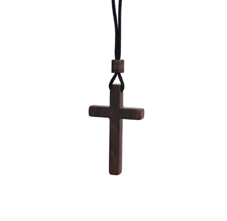 Red Sandalwood Cross Pendant Necklace