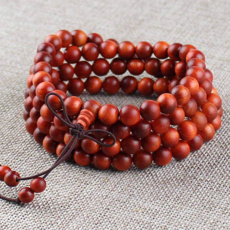 Natural Wood 108 Buddha Beads Necklace/Bracelet