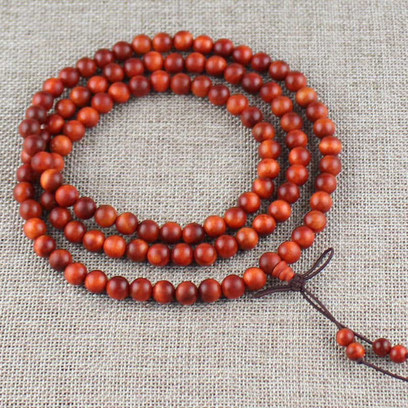 Natural Wood 108 Buddha Beads Necklace/Bracelet