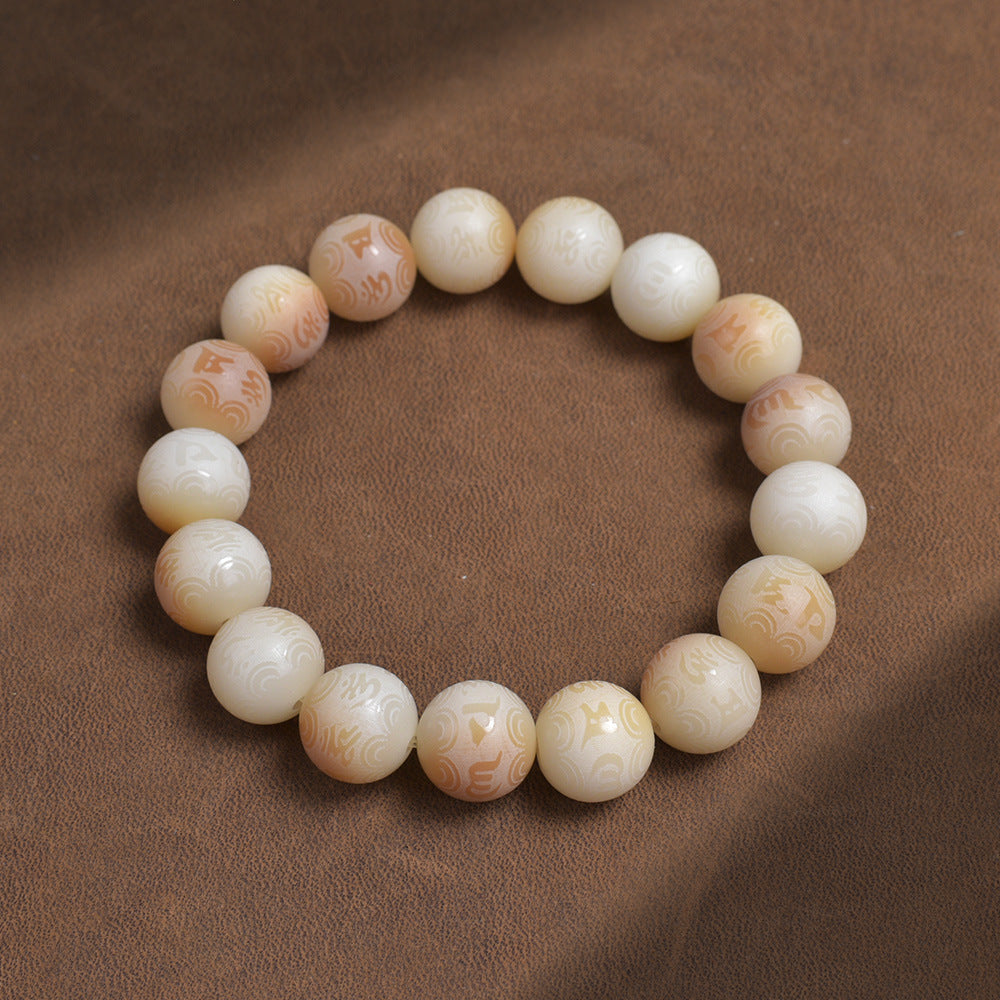 Hainan White Jade Handheld Chain Buddha