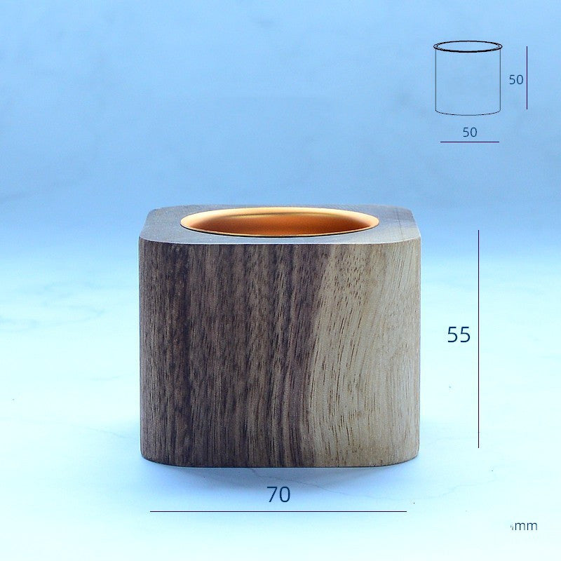 Small Solid Wood Flower Pot