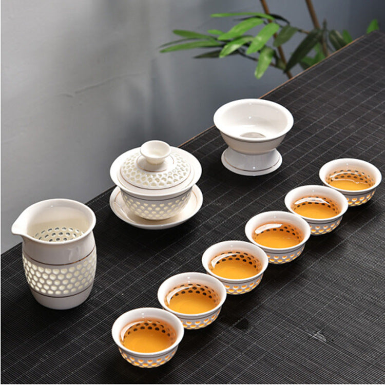 White Clear Simple Kung Fu Tea Set
