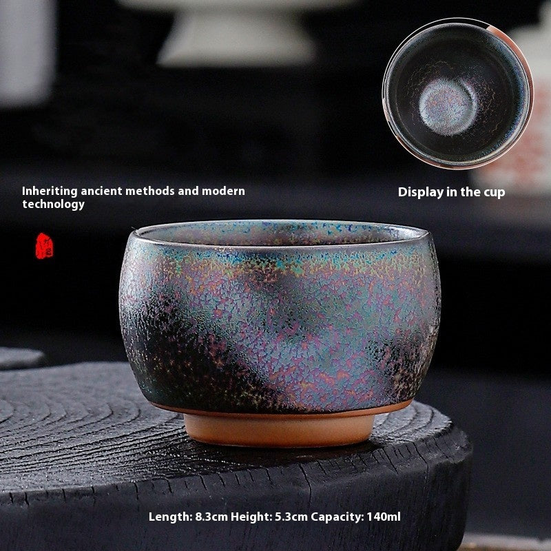 Jian Zhan Colourful Peacock Gilding Kung Fu Tea Cup
