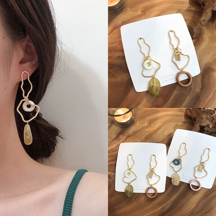 Stylish Wooded long earrings