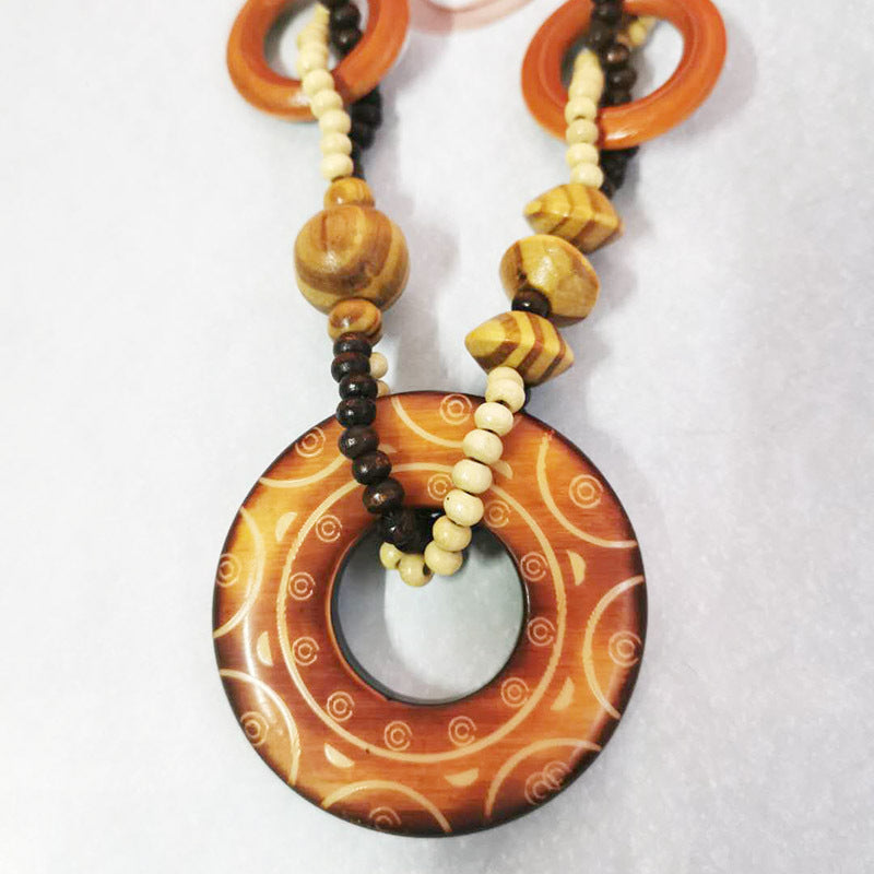 Elephant Beaded Pendant Sweater Chain