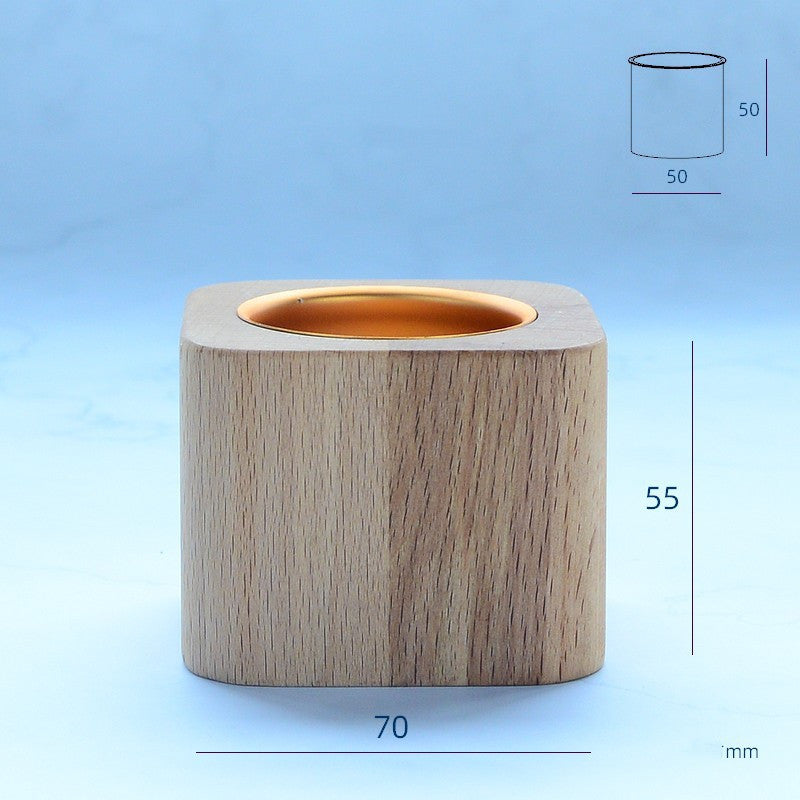 Small Solid Wood Flower Pot