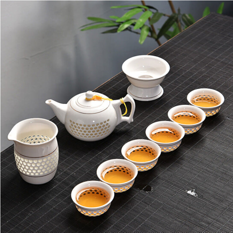 White Clear Simple Kung Fu Tea Set