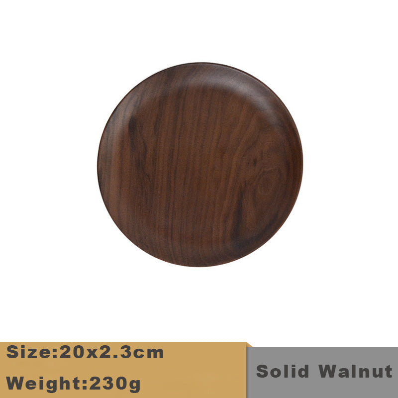 Japanese Wooden Fruit Bowl Round Wooden Plate
