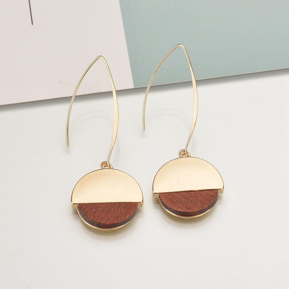 Personalized wood grain earrings