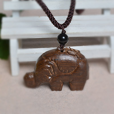 elephant wood necklace