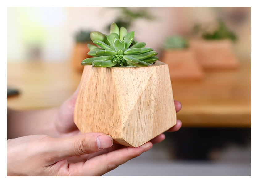 Samll HEX Wooden Flowerpot