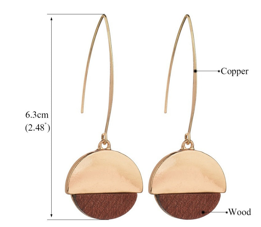 Personalized wood grain earrings