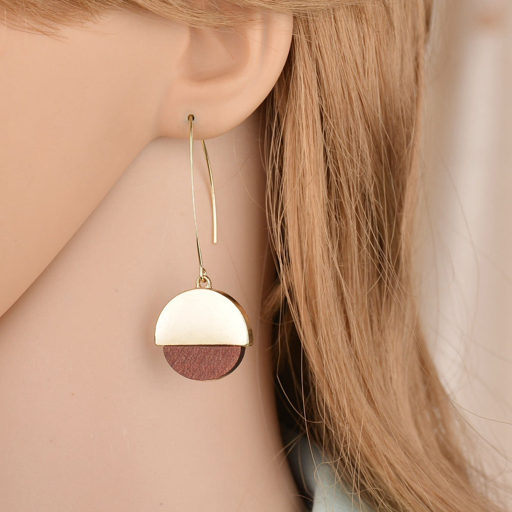 Personalized wood grain earrings