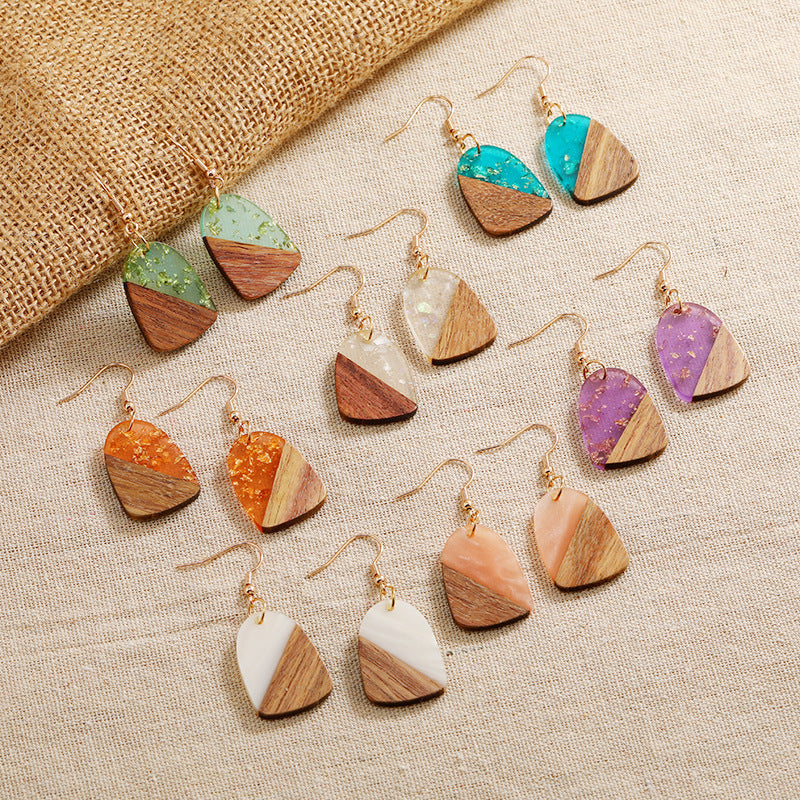 Vintage wood earrings