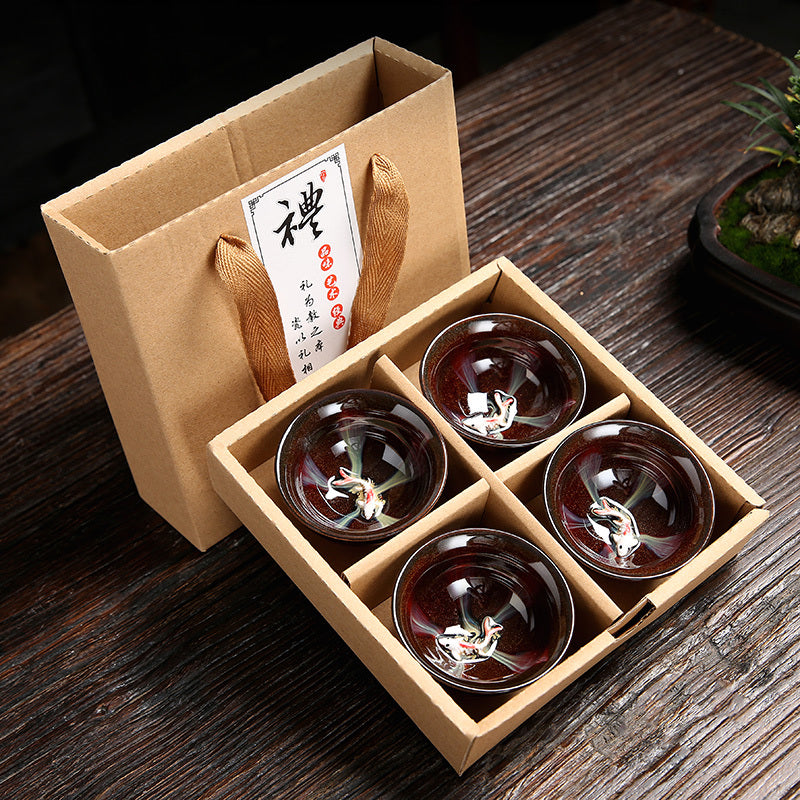 Kiln Ceramic Cup set x 4 in Gift Box