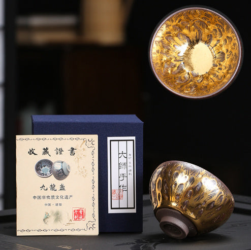 Cast Iron Gold Tianmu Tea Cup Ceramic