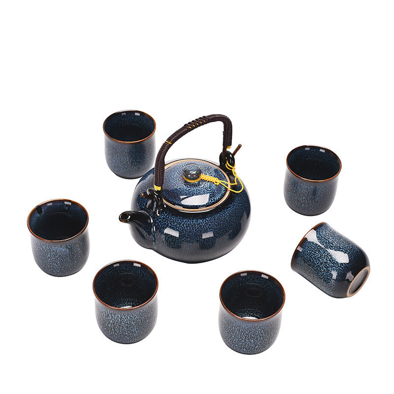 Blue Colour Texture Kung Fu Tea Set