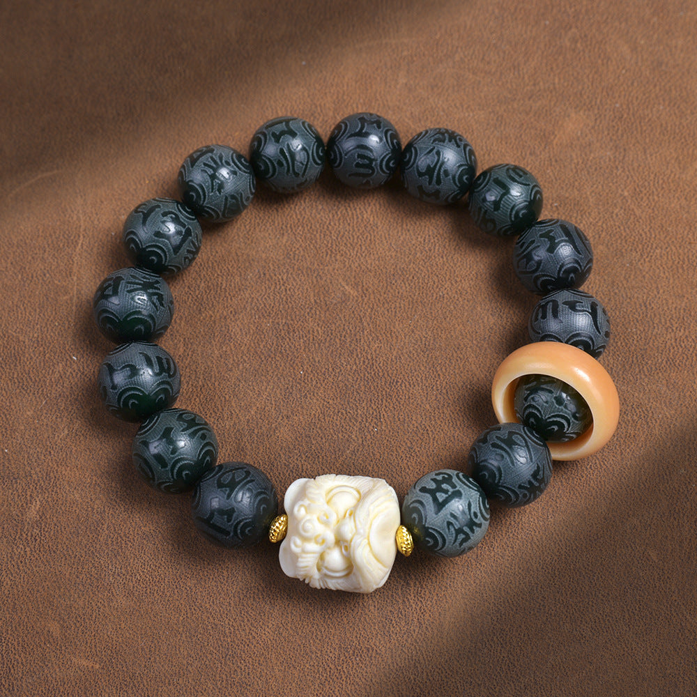 Hainan White Jade Handheld Chain Buddha