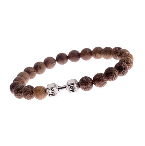 Wood grain bead bracelet