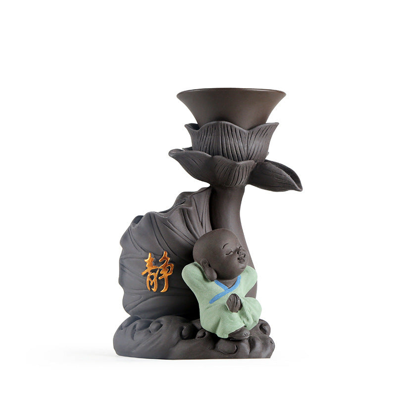 Purple Clay Little Monk Black Sandalwood Six Gentleman Tea Ceremony Accessories