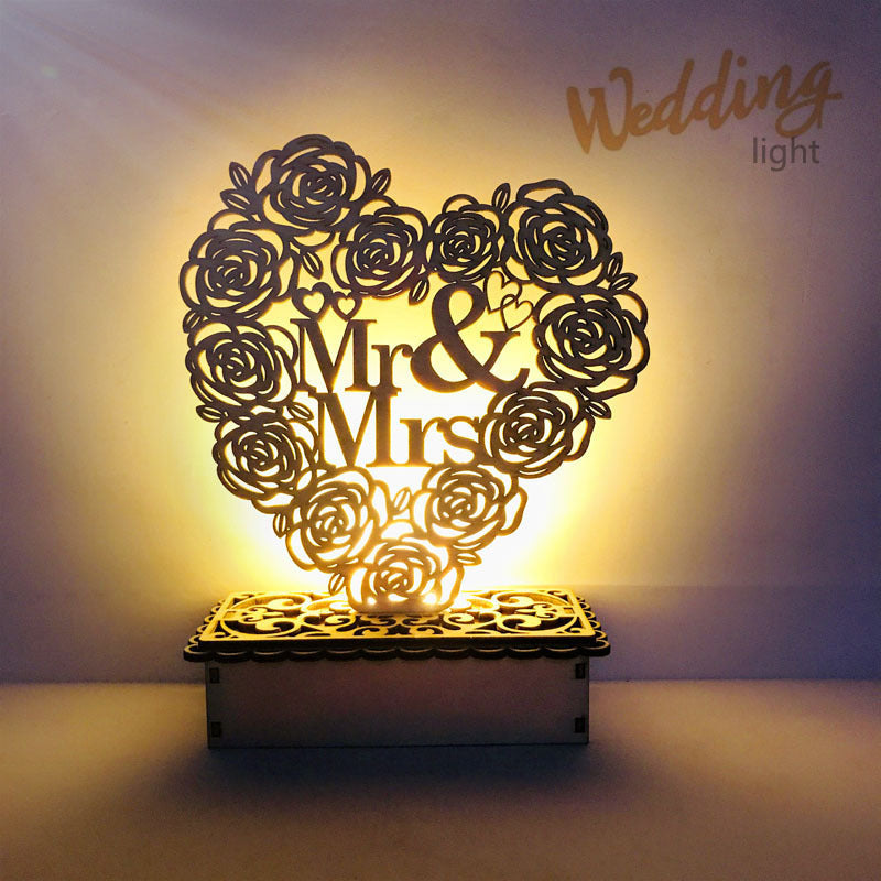 Wooden Wedding Mr & Mrs Deco