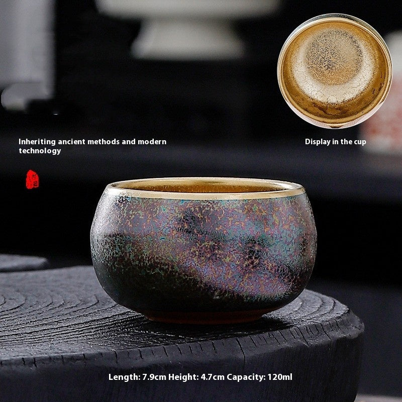Jian Zhan Colourful Peacock Gilding Kung Fu Tea Cup