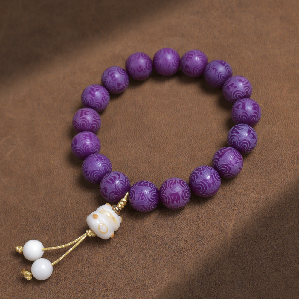 Hainan White Jade Handheld Chain Buddha
