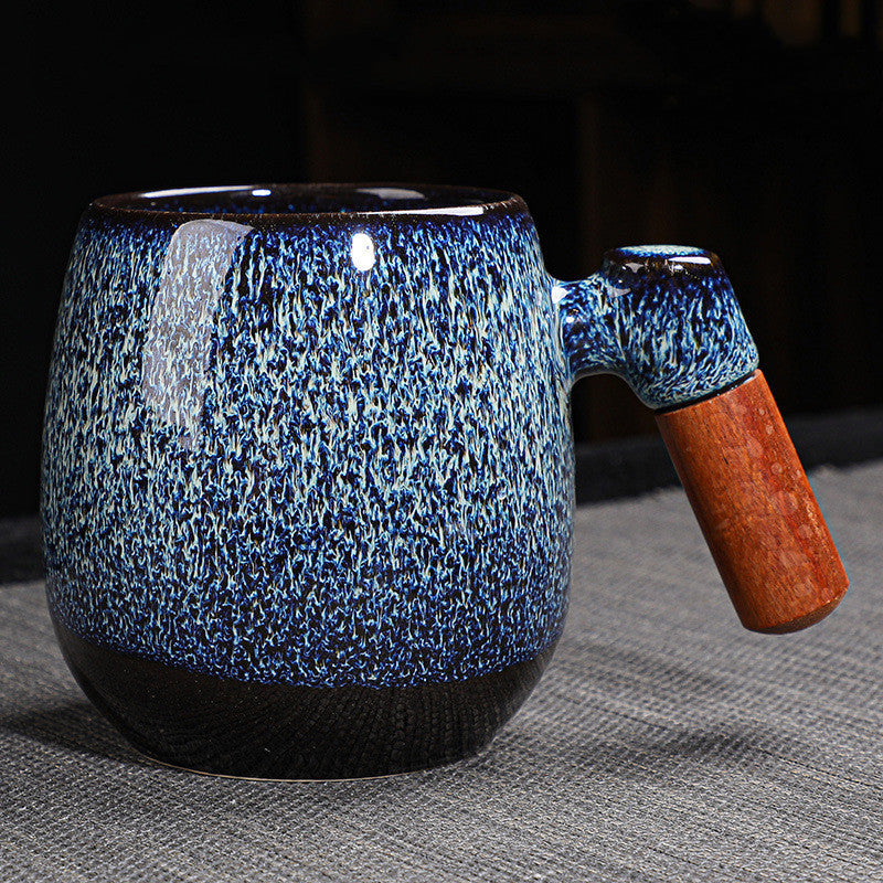 Kiln Change Ceramic Mug With Wooden Handle