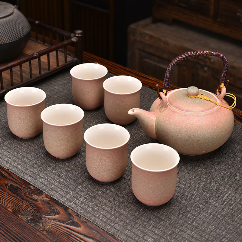 Blue Colour Texture Kung Fu Tea Set