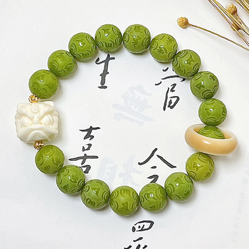 Hainan White Jade Handheld Chain Buddha