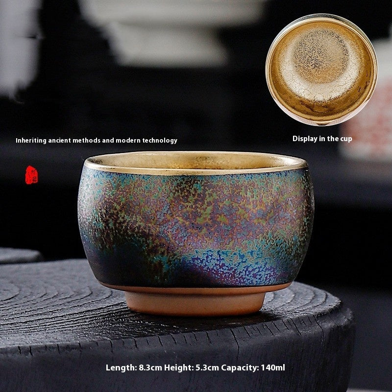 Jian Zhan Colourful Peacock Gilding Kung Fu Tea Cup