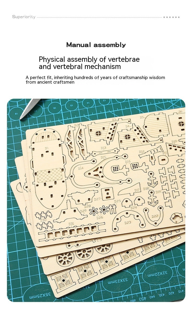 3D DIY Wooden Airship Puzzle