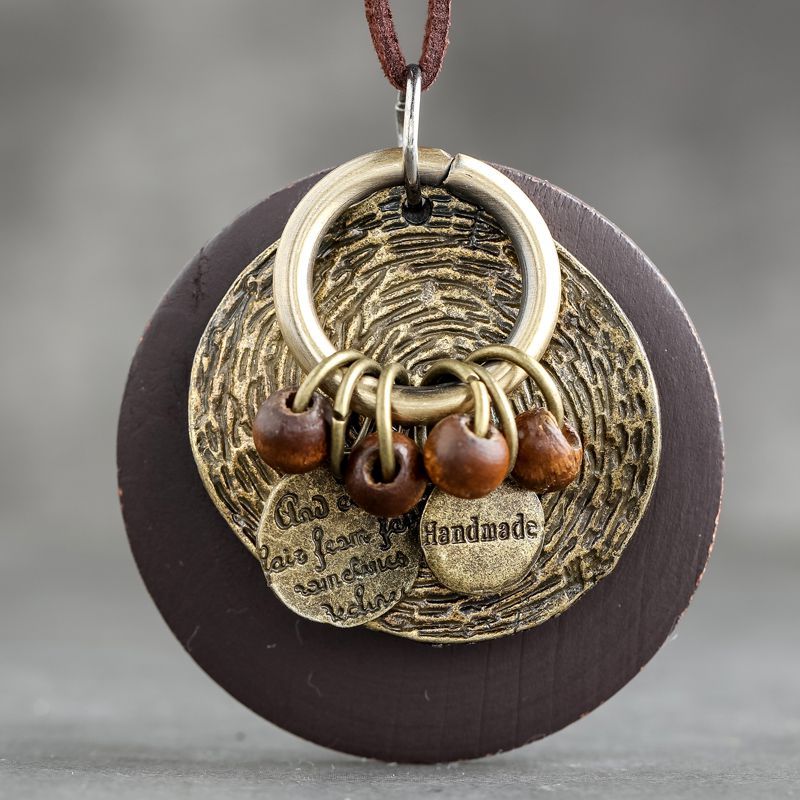 Wooden Retro Ethnic Style Long Sweater Chain Jewelry