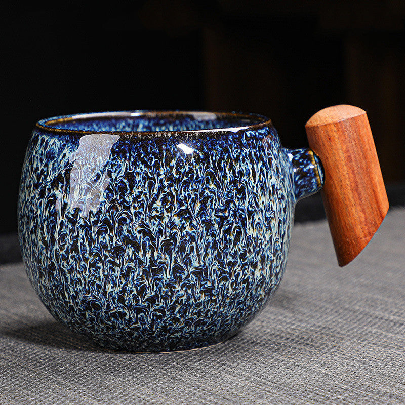 Kiln Change Ceramic Mug With Wooden Handle