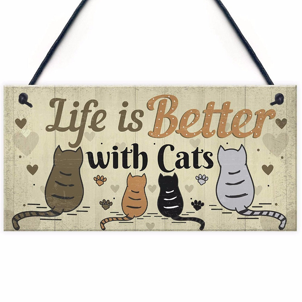 Cat Lover Wooden Sign
