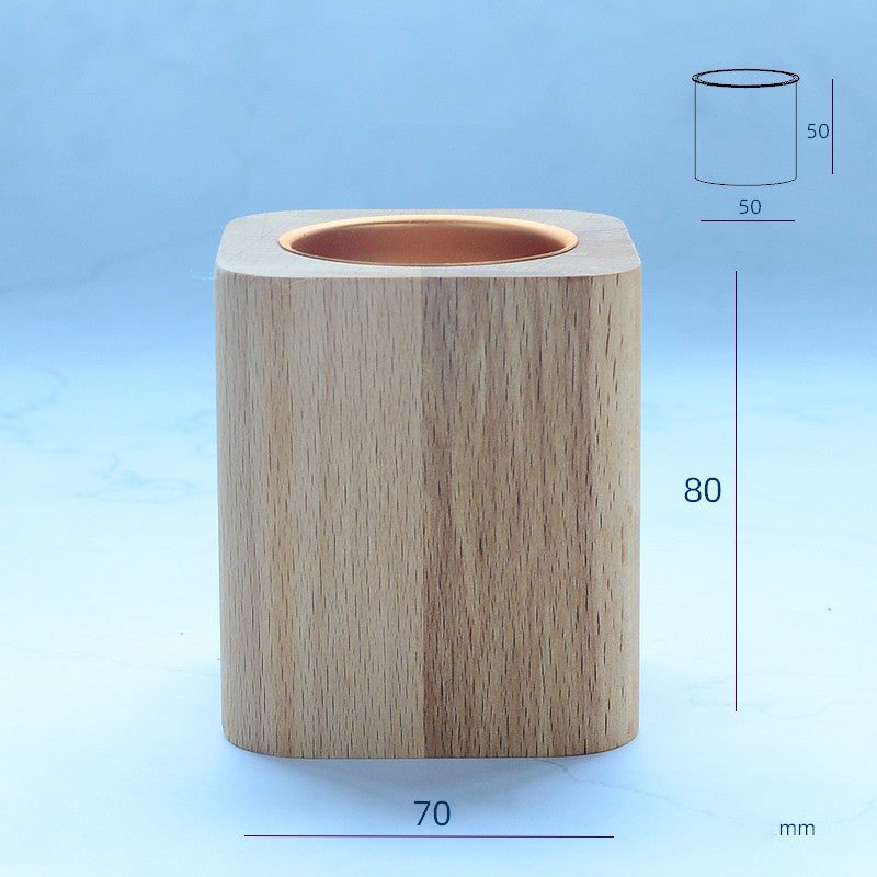 Tall Small Solid Wood Flower Pot