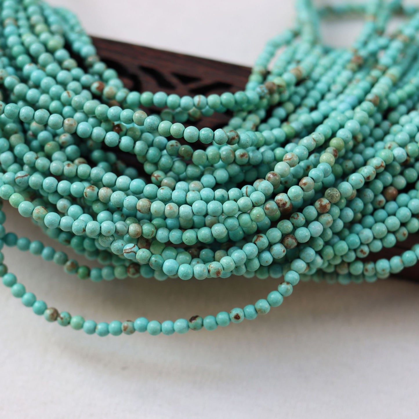 Natural Turquoise Round Beads Beaded Bracelet