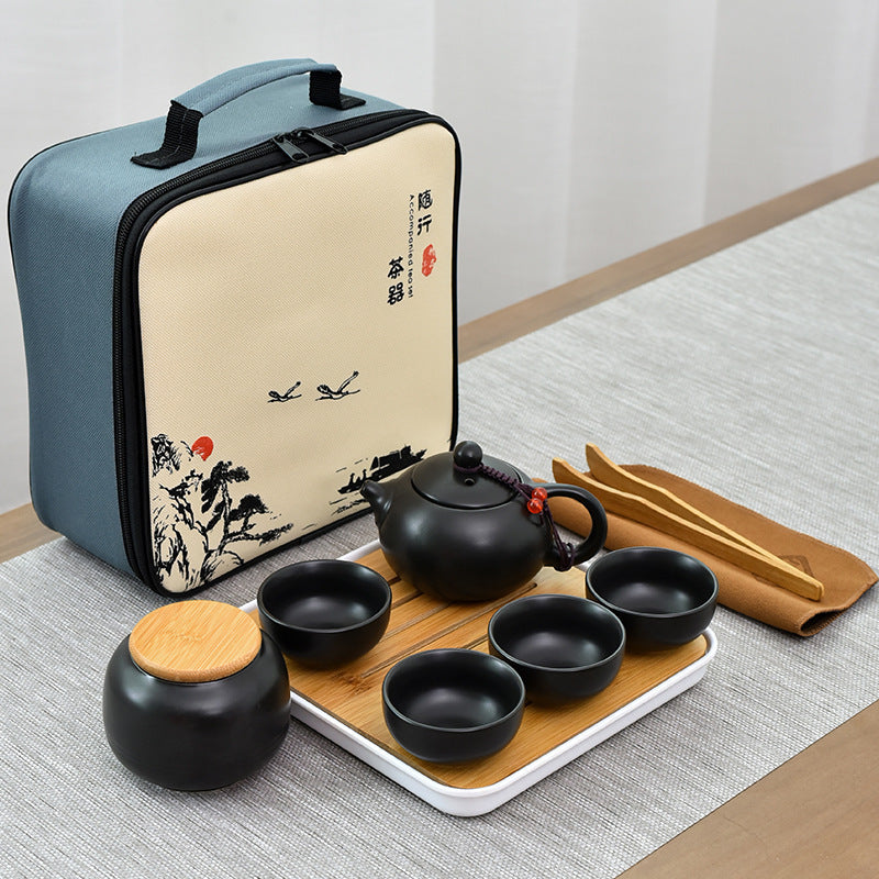 Portable Dehua Ding Kiln Tea Set