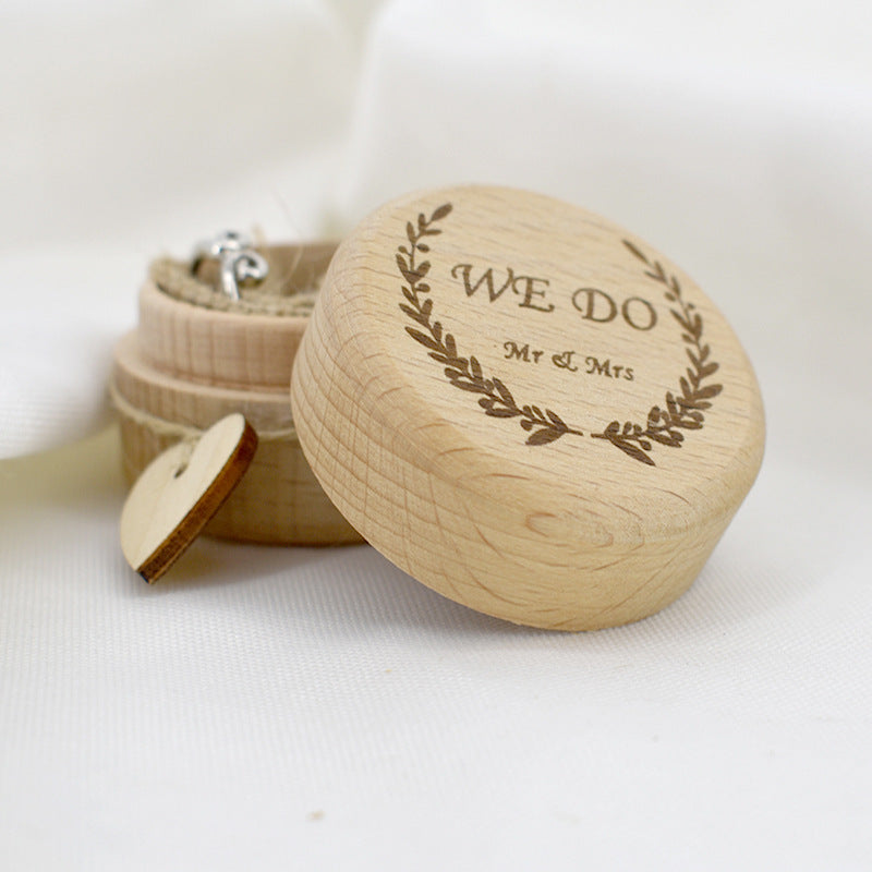 Antique Carving Wooden Ring Box - Wedding