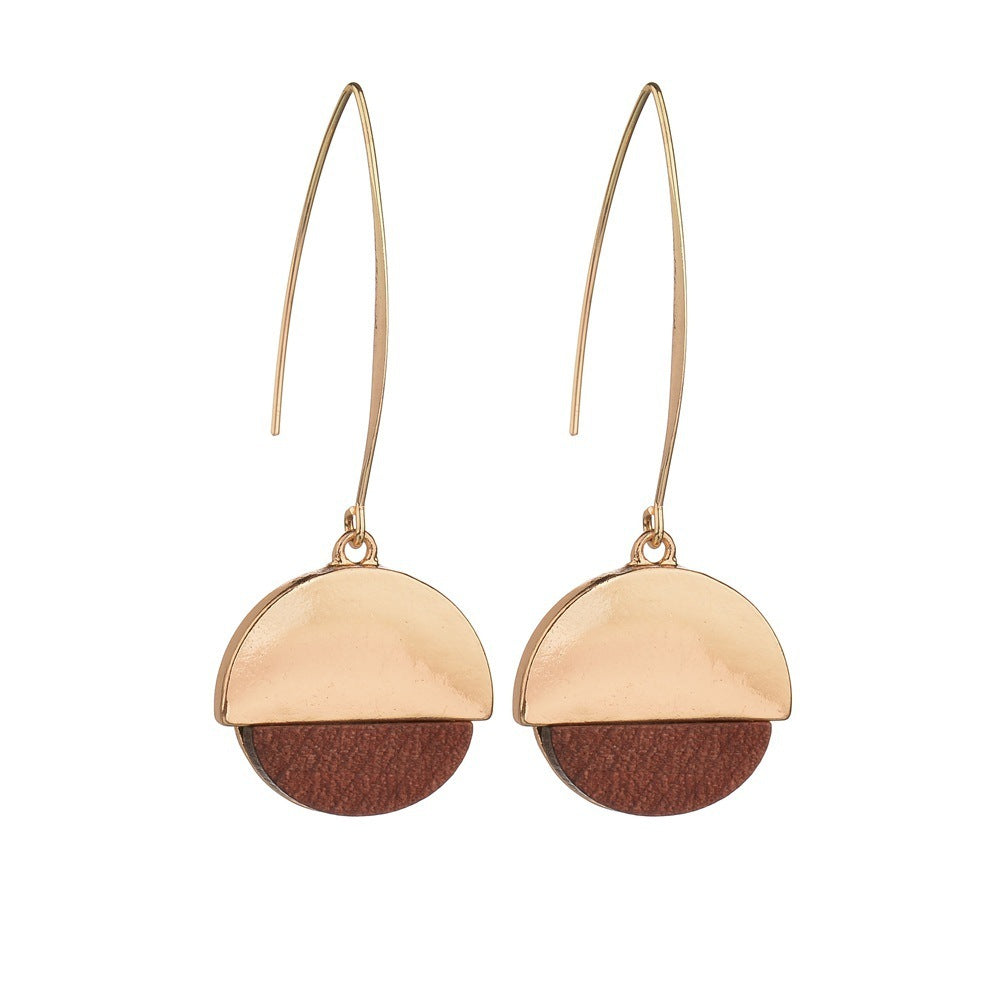 Personalized wood grain earrings