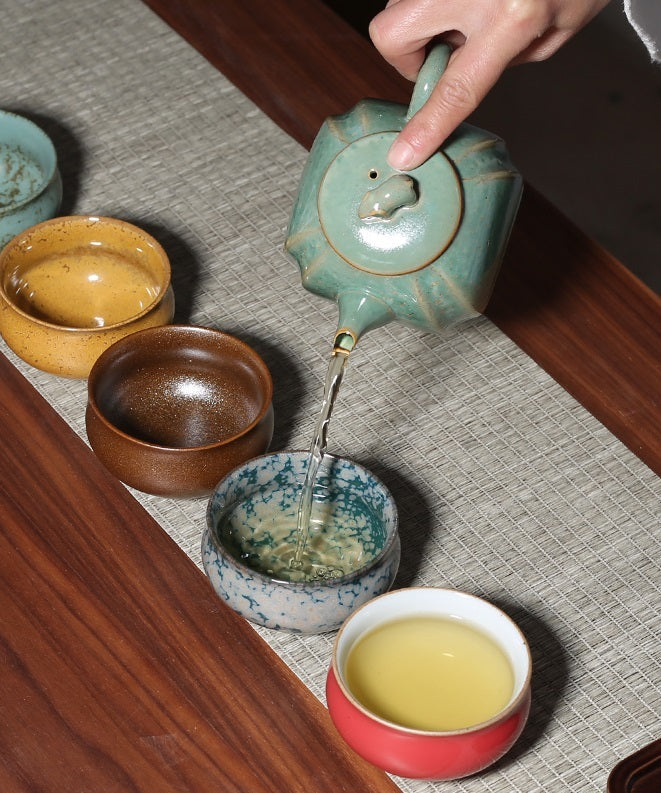 Kiln Baked Five-shaped Kung Fu Tea Set