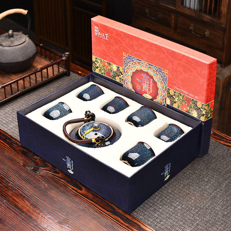 Blue Colour Texture Kung Fu Tea Set