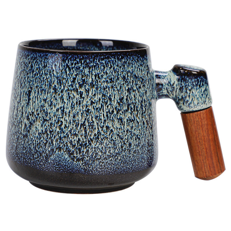 Kiln Change Ceramic Mug With Wooden Handle