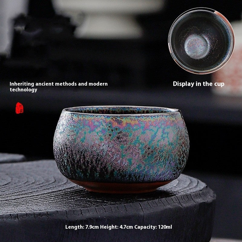 Jian Zhan Colourful Peacock Gilding Kung Fu Tea Cup