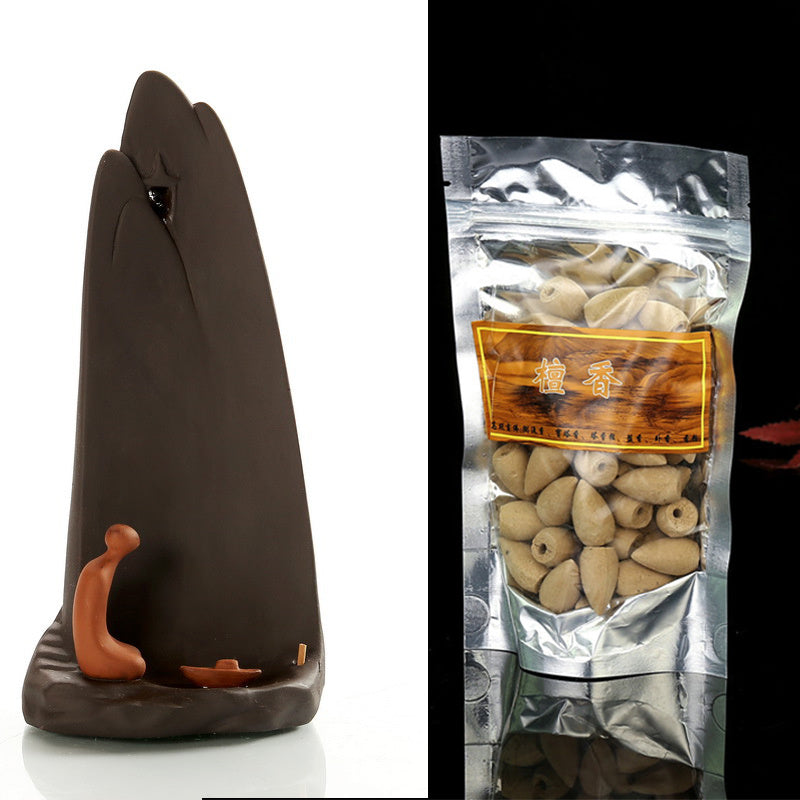Backflow incense burner holder with incense