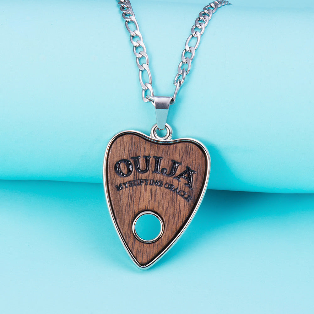 Heart shaped Wood Stainless Steel Necklace
