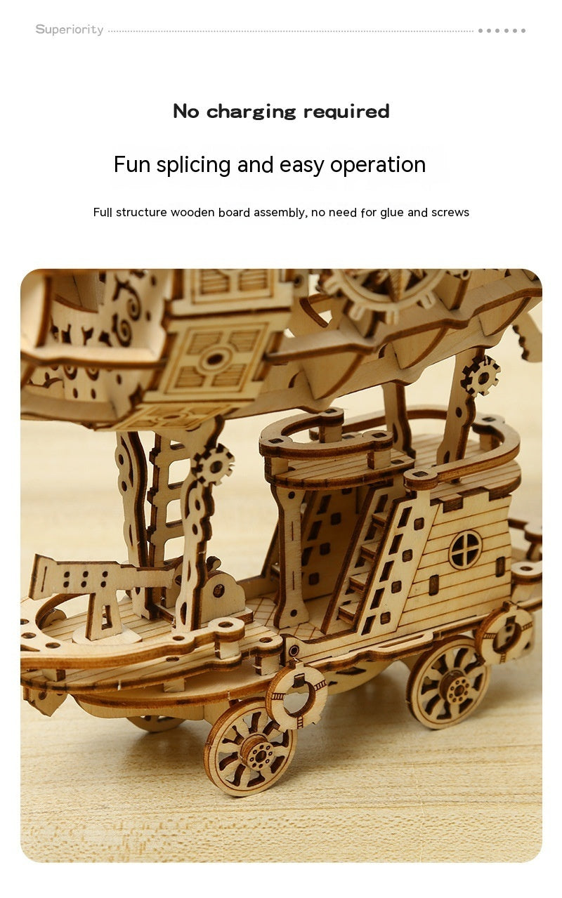3D DIY Wooden Airship Puzzle