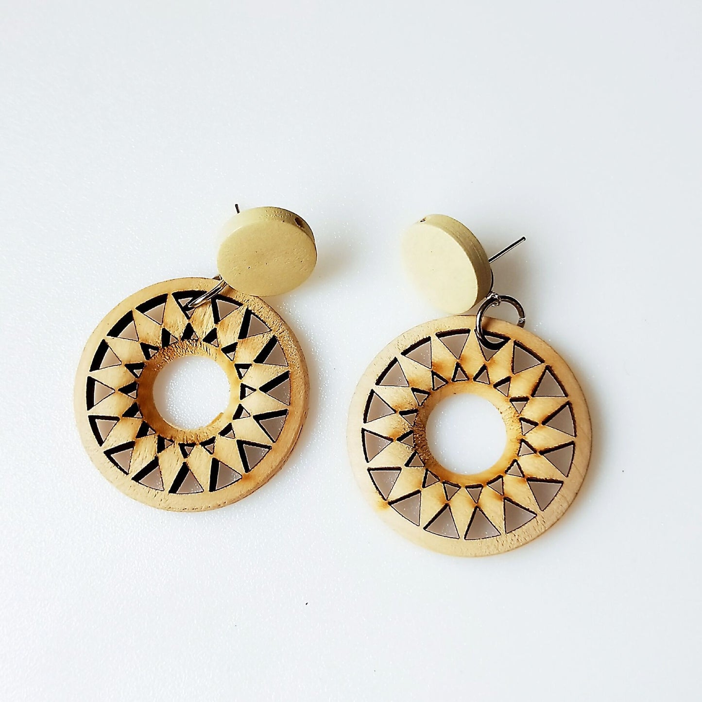 Pine Retro Wood Earrings